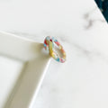 Acetate Resin Dome Ring | Pastel Pearl Tortoise Shell Stacking Ring in Watercolor |