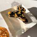 French Claw in Walnut Tortoise | Tortoise Shell Hair Clip Claw Italian Acetate Stainless Steel