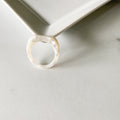 Square Acetate Statement Ring | White Pearl Tortoise Shell