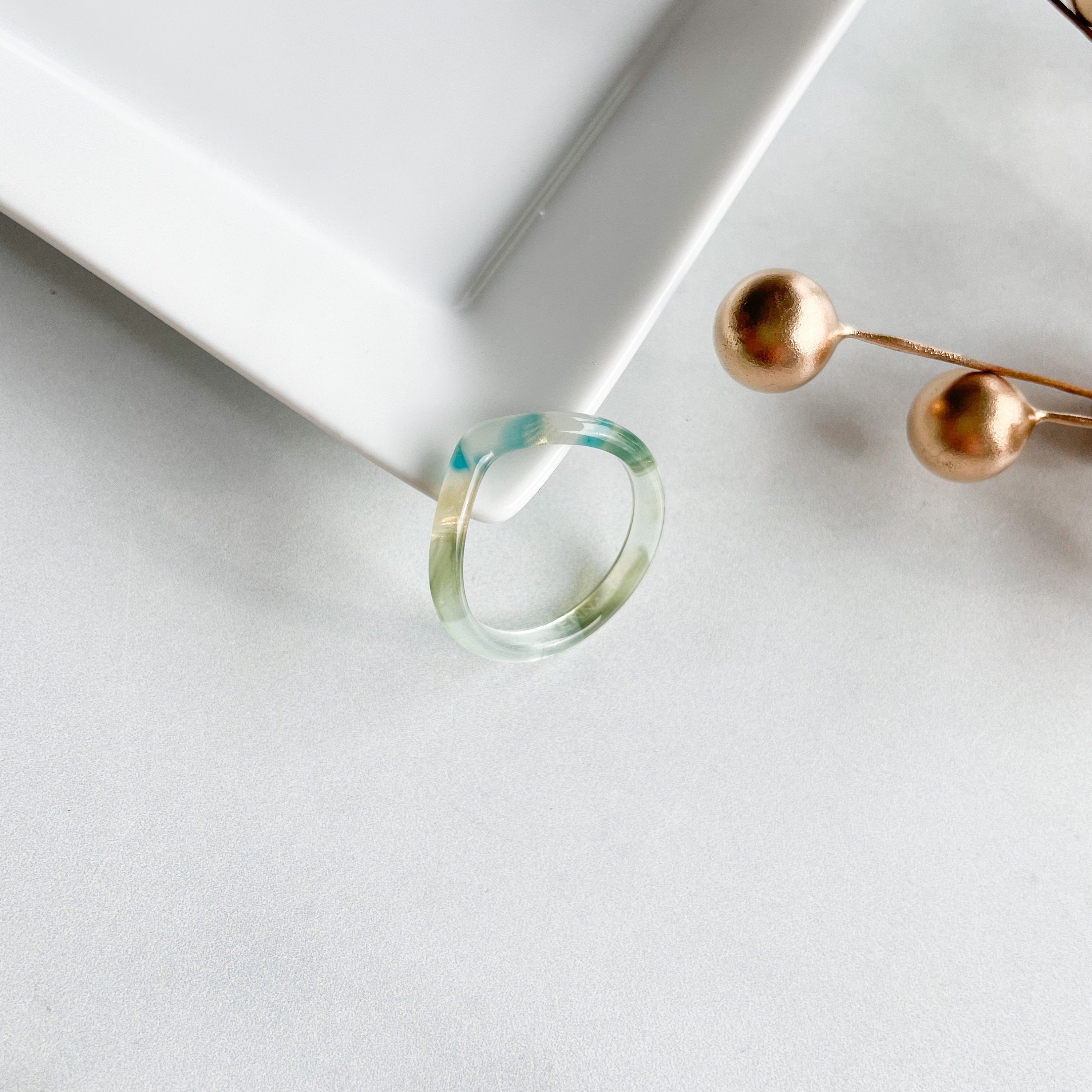 3 Pack - Dew Drop Tortoise Shell Acetate Rings