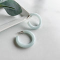 Chunky Light Blue Hoop Earrings | 34mm, Sterling Silver Posts