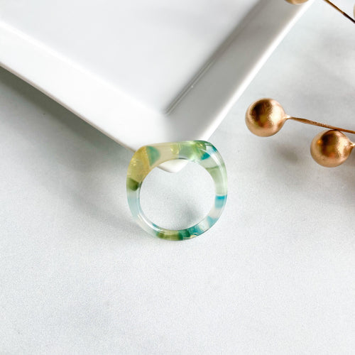 3 Pack - Dew Drop Tortoise Shell Acetate Rings