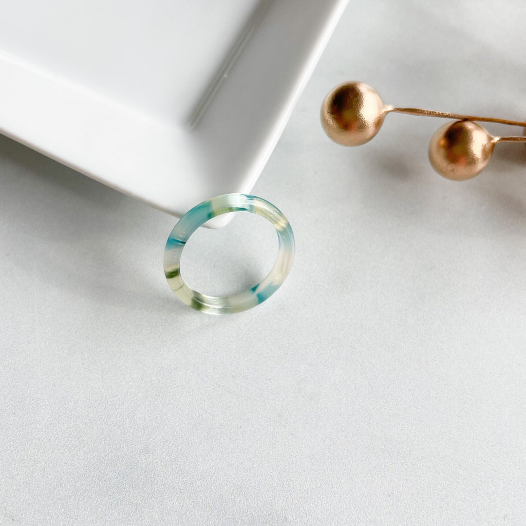 3 Pack - Dew Drop Tortoise Shell Acetate Rings