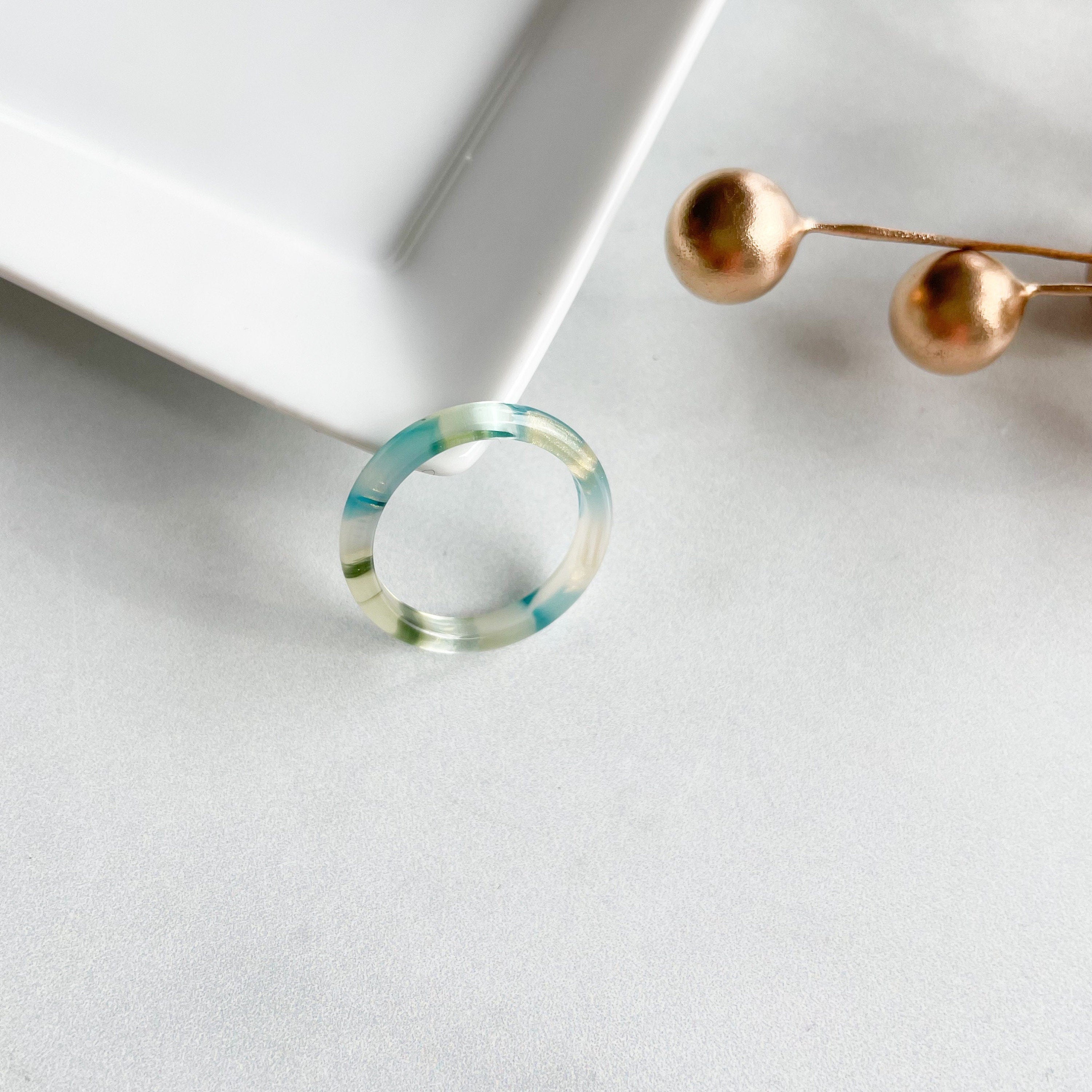 3 Pack - Dew Drop Tortoise Shell Acetate Rings