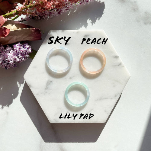 3 Pack - Spring Round Ring Collection | Tortoise Shell Acetate Resin Stacking Rings Fenna&Fei