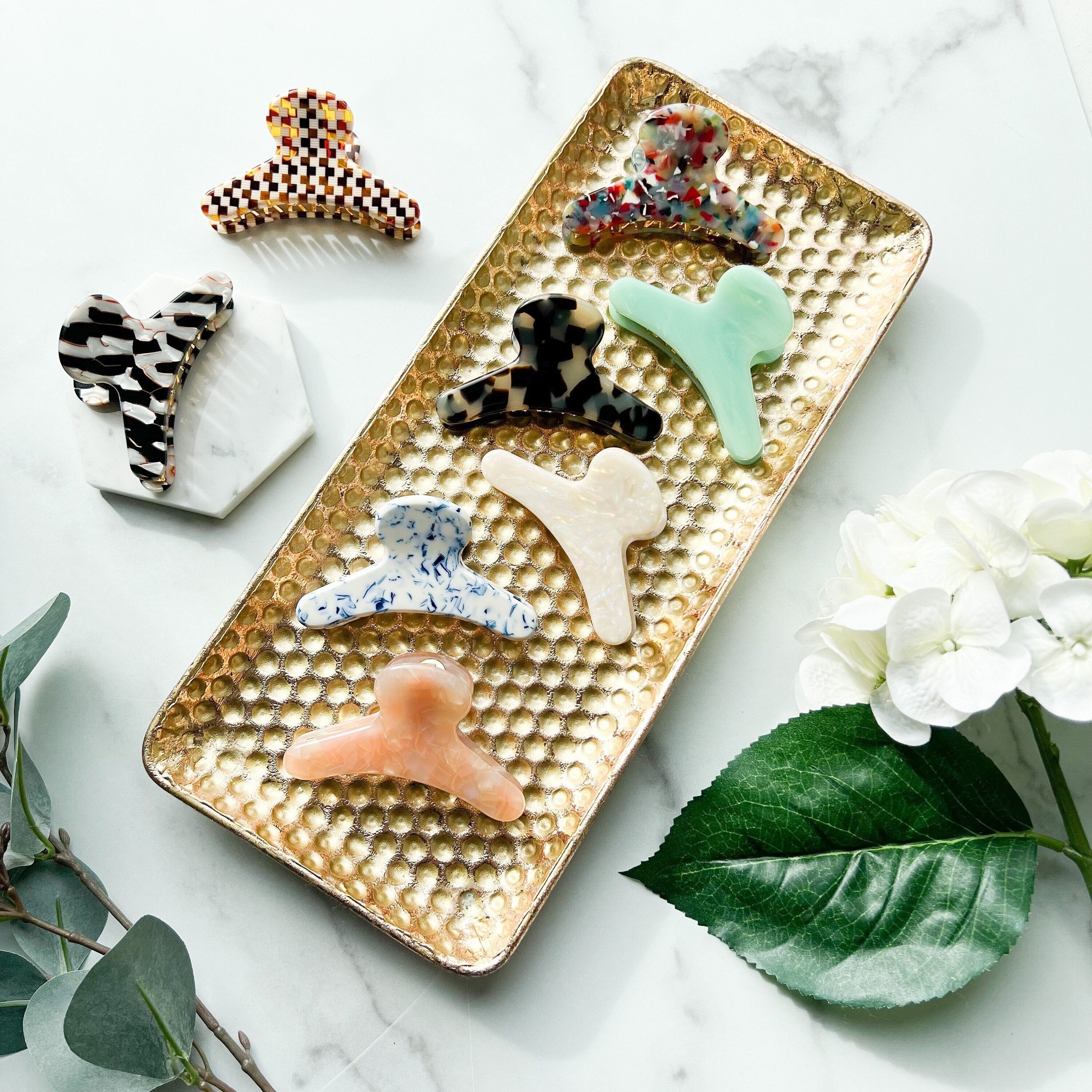 Tortoise Shell Hair Claw BUNDLE 3.5 Inch Acetate French Claw Clip