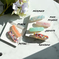 Oval French Barrette Collection | Hair Clip Shell Rectangle Snap Barrettes Non-Slip