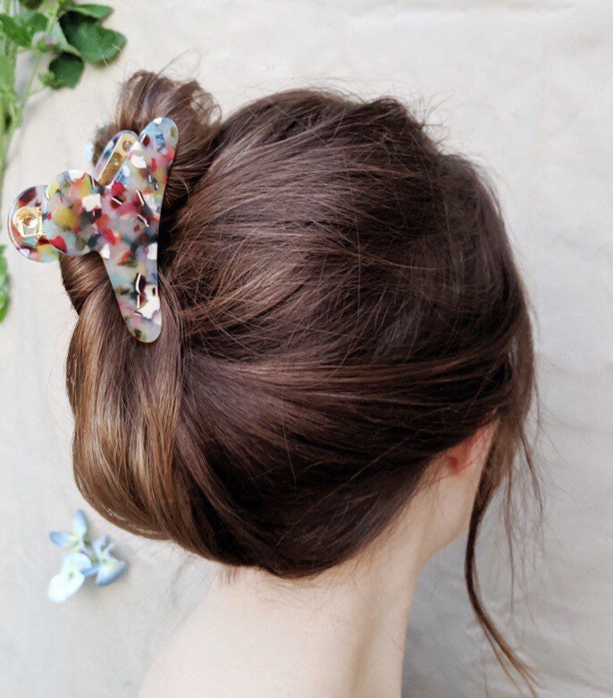 Macaw French Hair Claw | Tropical Parrot Acetate Clip