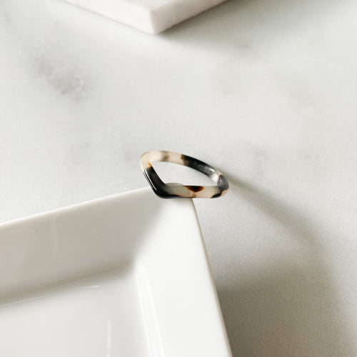 3 Pack - Heart Ring Collection| Chevron Acetate Stacking Resin Rings