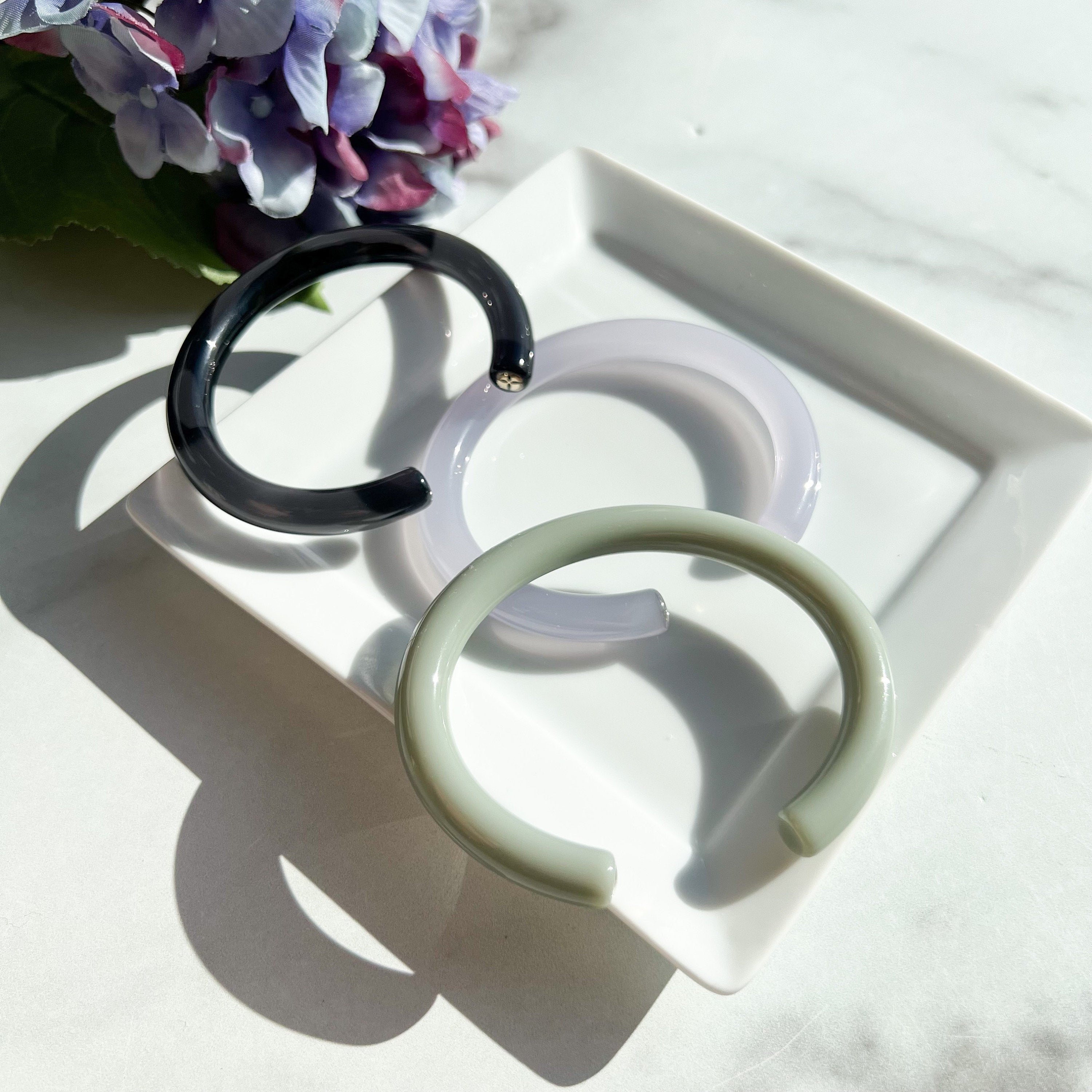 Lush Cuff in The Neutral Collection | Purple Black Gray Thick Bangle Bracelet