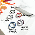 3 Pack - Heart Ring Collection| Chevron Acetate Stacking Resin Rings