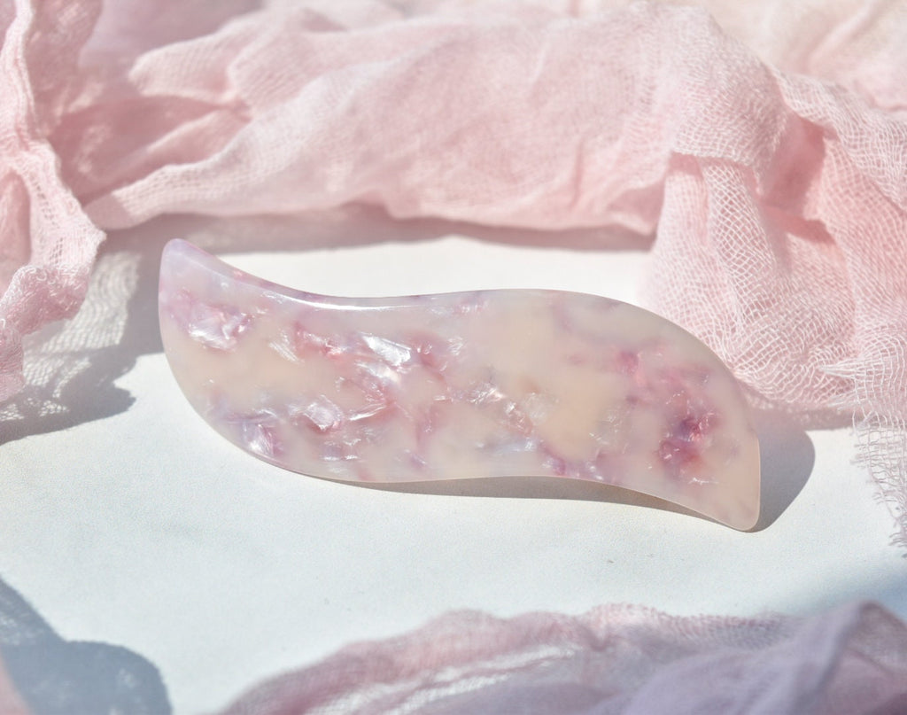 Pink Pegasus Wave Barrette | Italian Acetate Hair Clip