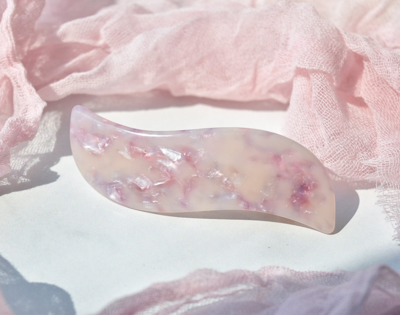 Pink Pegasus Wave Barrette | Italian Acetate Hair Clip