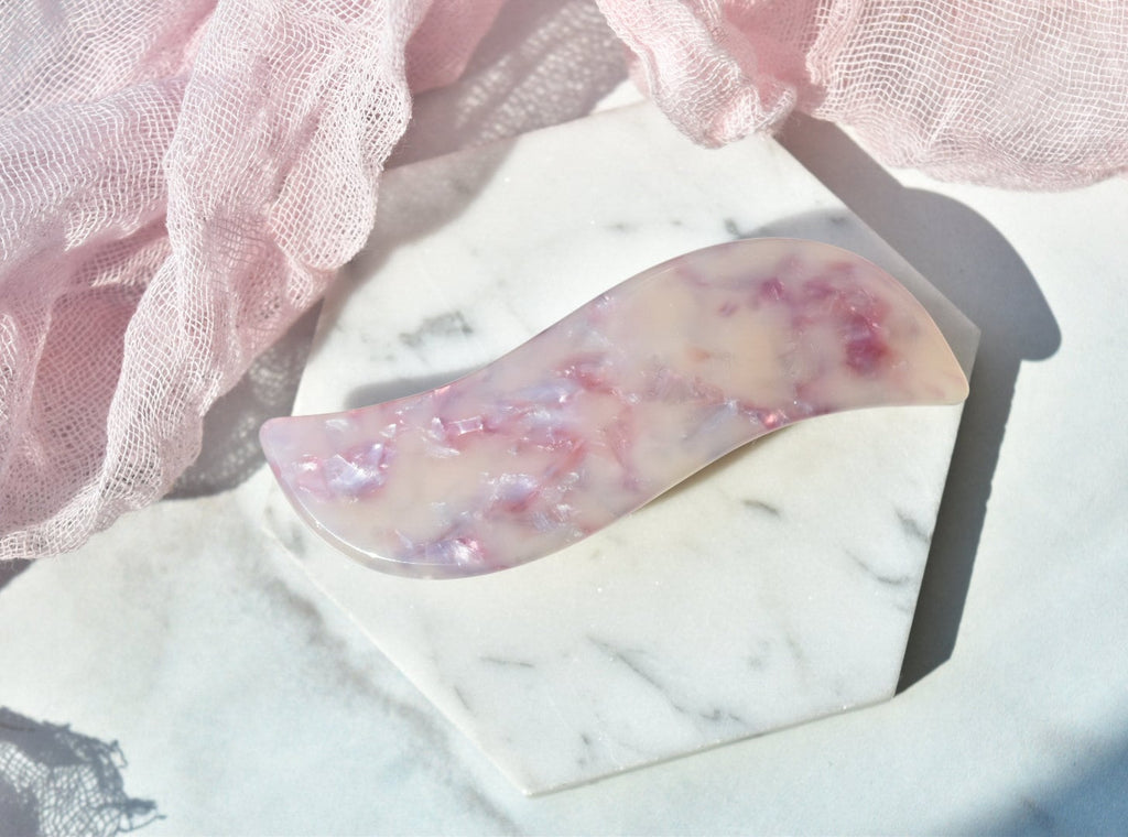 Pink Pegasus Wave Barrette | Italian Acetate Hair Clip