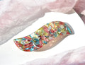 Wave Barrette in Watercolor | Teal Yellow Red French Barrette Snap Hair Clip Non Slip