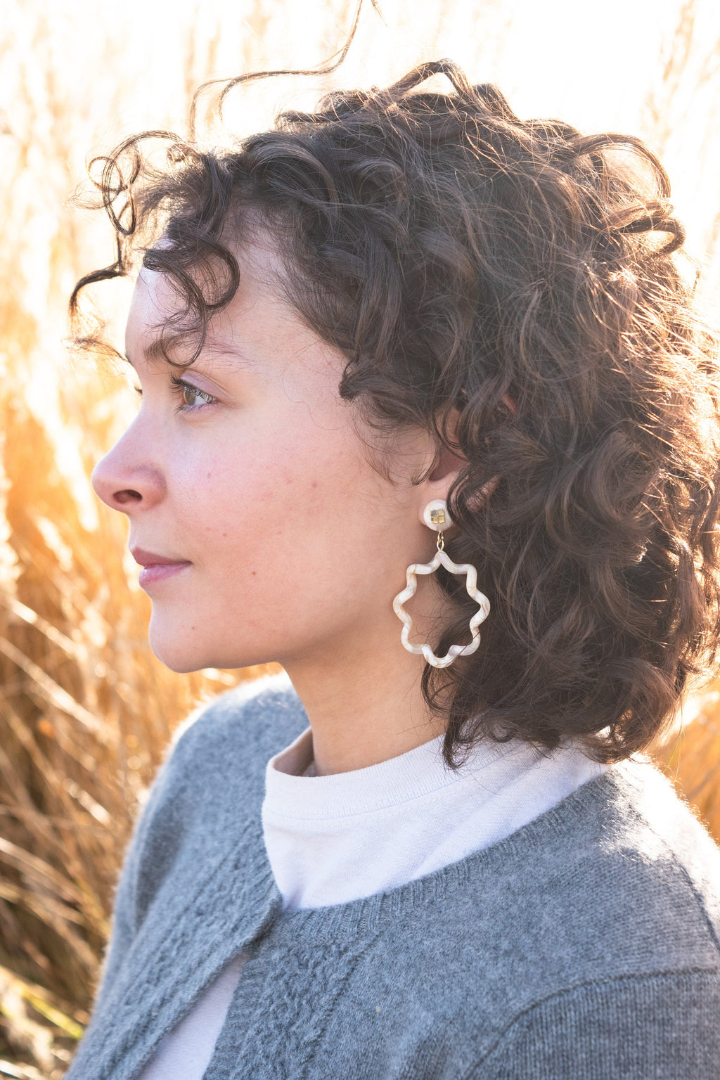 Italian Acetate Dangle Drop Earrings, 925 Sterling Silver Posts