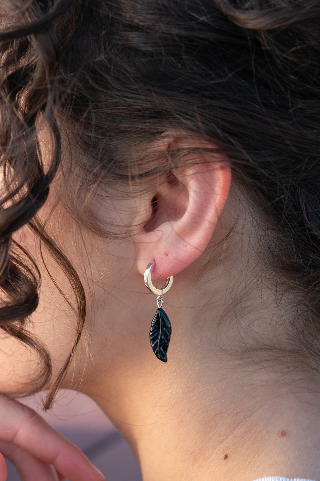 Tortoise Shell Dangle Earrings | 18k Gold Plated Sterling Silver Hoops