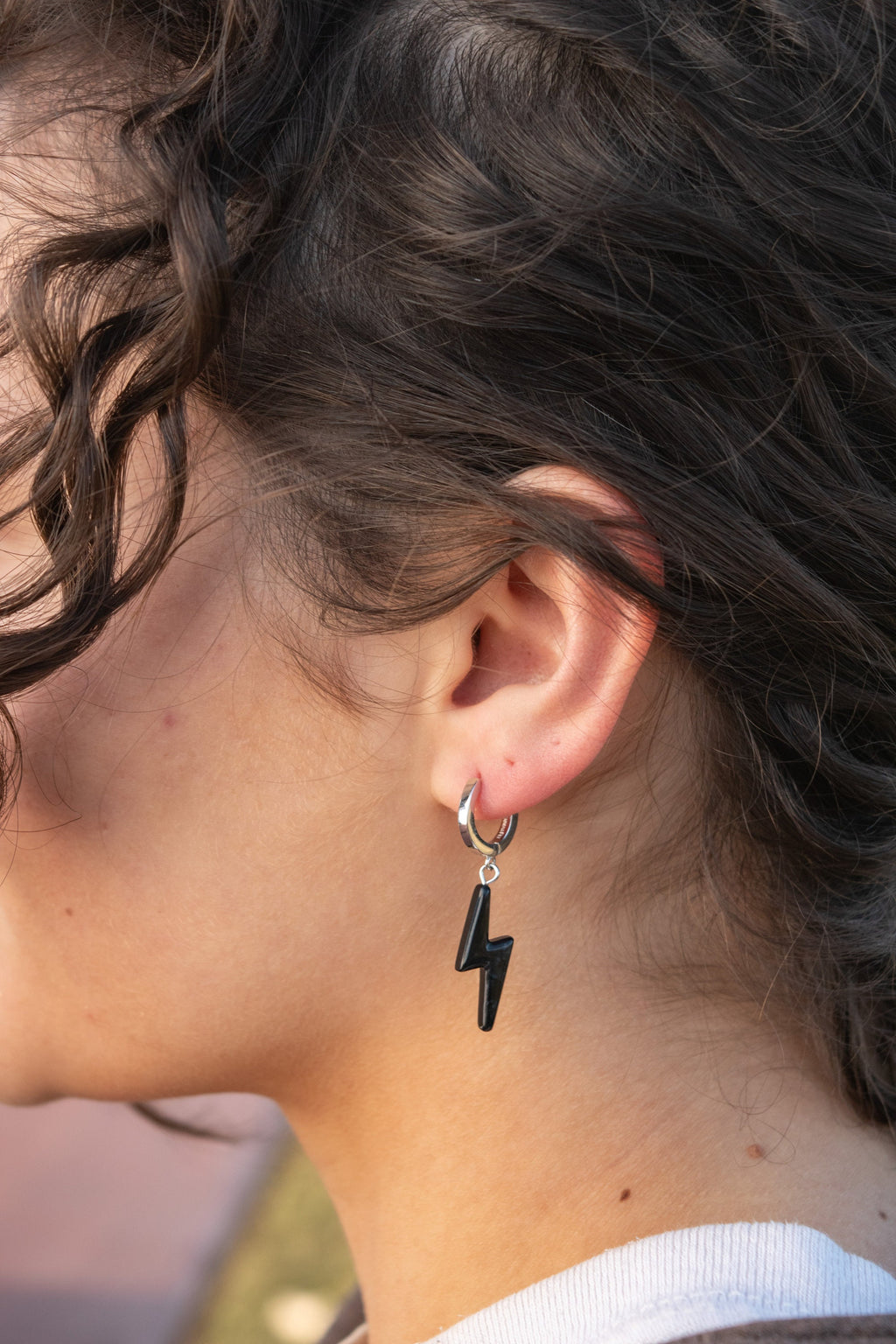 Tortoise Shell Dangle Earrings | 18k Gold Plated Sterling Silver Hoops