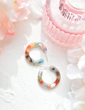 Rainbow Confetti Mini Hoop Earrings | Acetate, 925 Silver