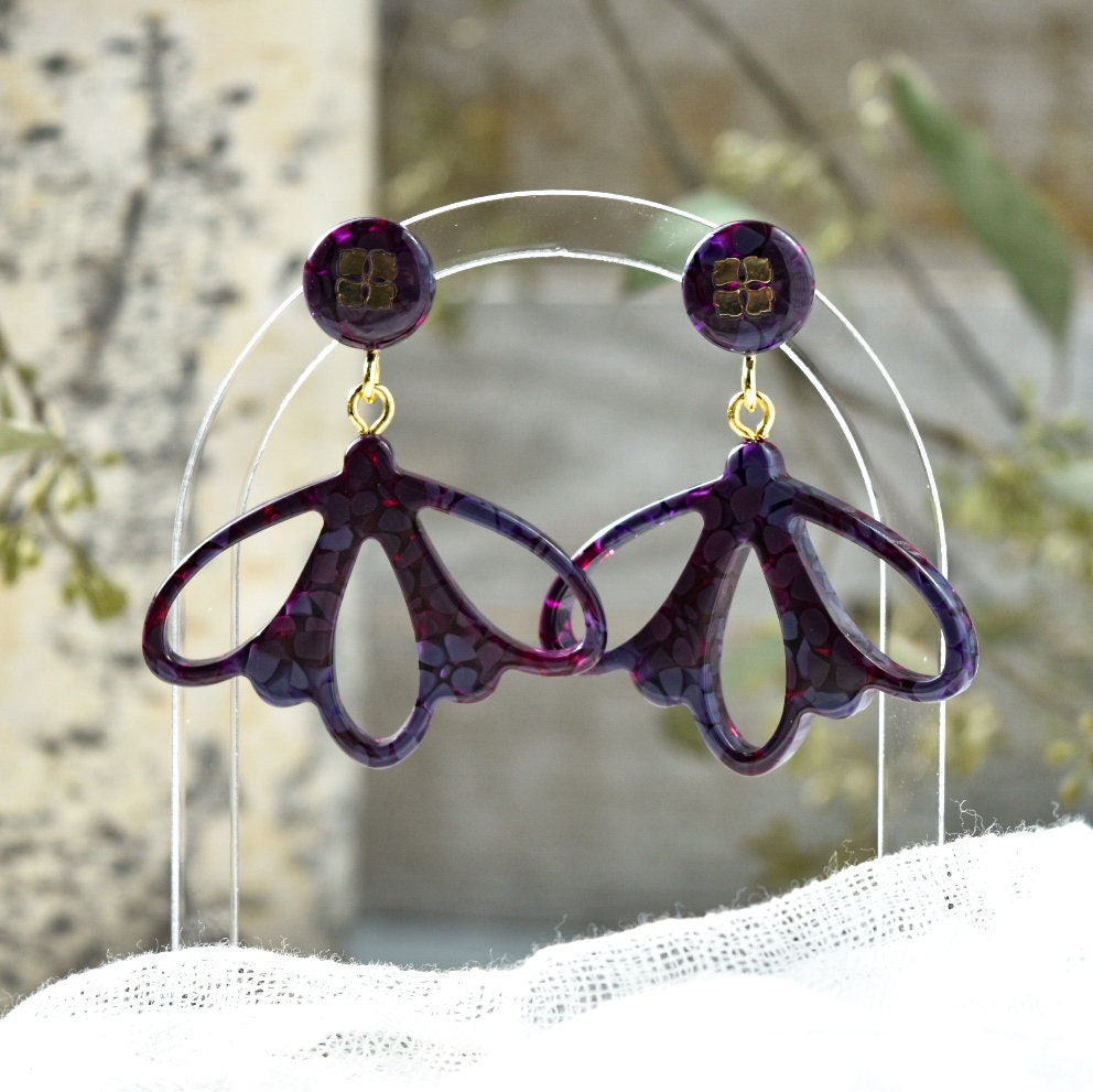 Dragonfly Dangle Collection | Italian Acetate Dangle Drop Earrings 925 Sterling Silver Posts