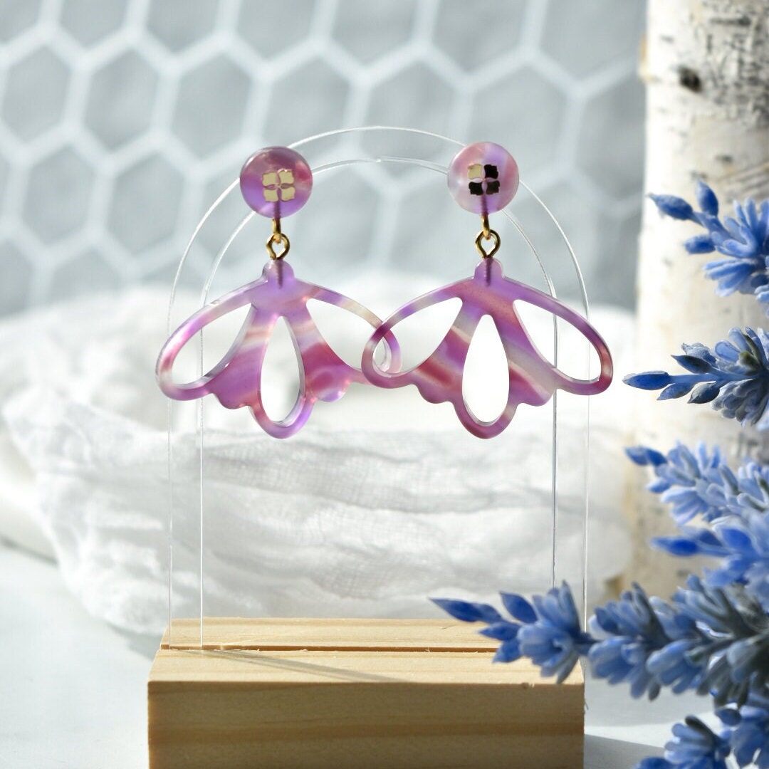 Dragonfly Dangle Collection | Italian Acetate Dangle Drop Earrings 925 Sterling Silver Posts