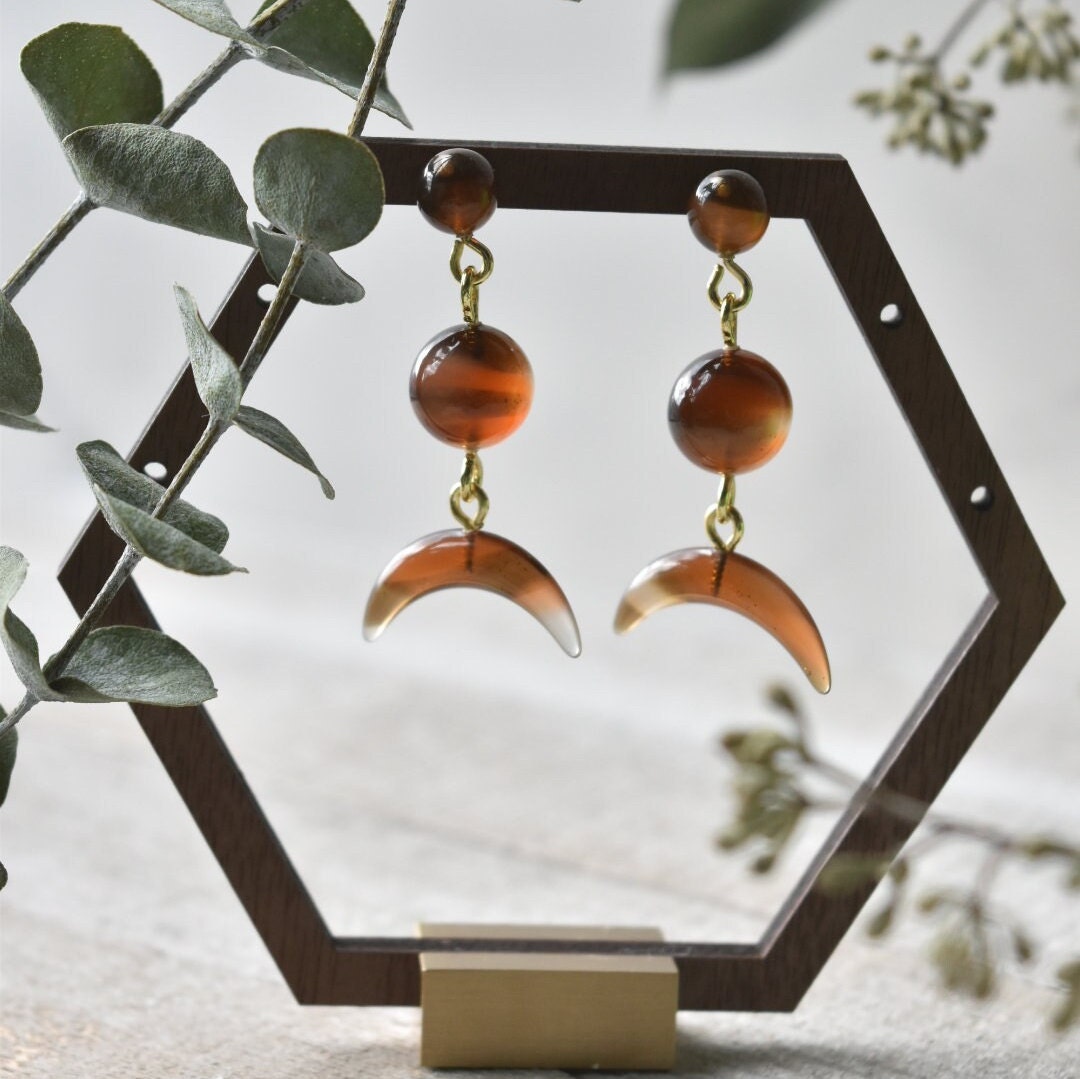Lunar Dangle Collection | Italian Acetate Dangle Drop Earrings 925 Sterling Silver Posts