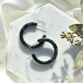 Thin Round Hoops 30mm Flora Collection | Hoop Earrings Cellulose Acetate 925 Sterling Silver Posts