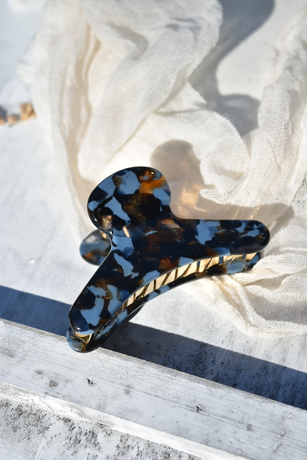 French Claw in Reef | Acetate Tortoise Shell Hair Clip Gold Stainless Steel Claw