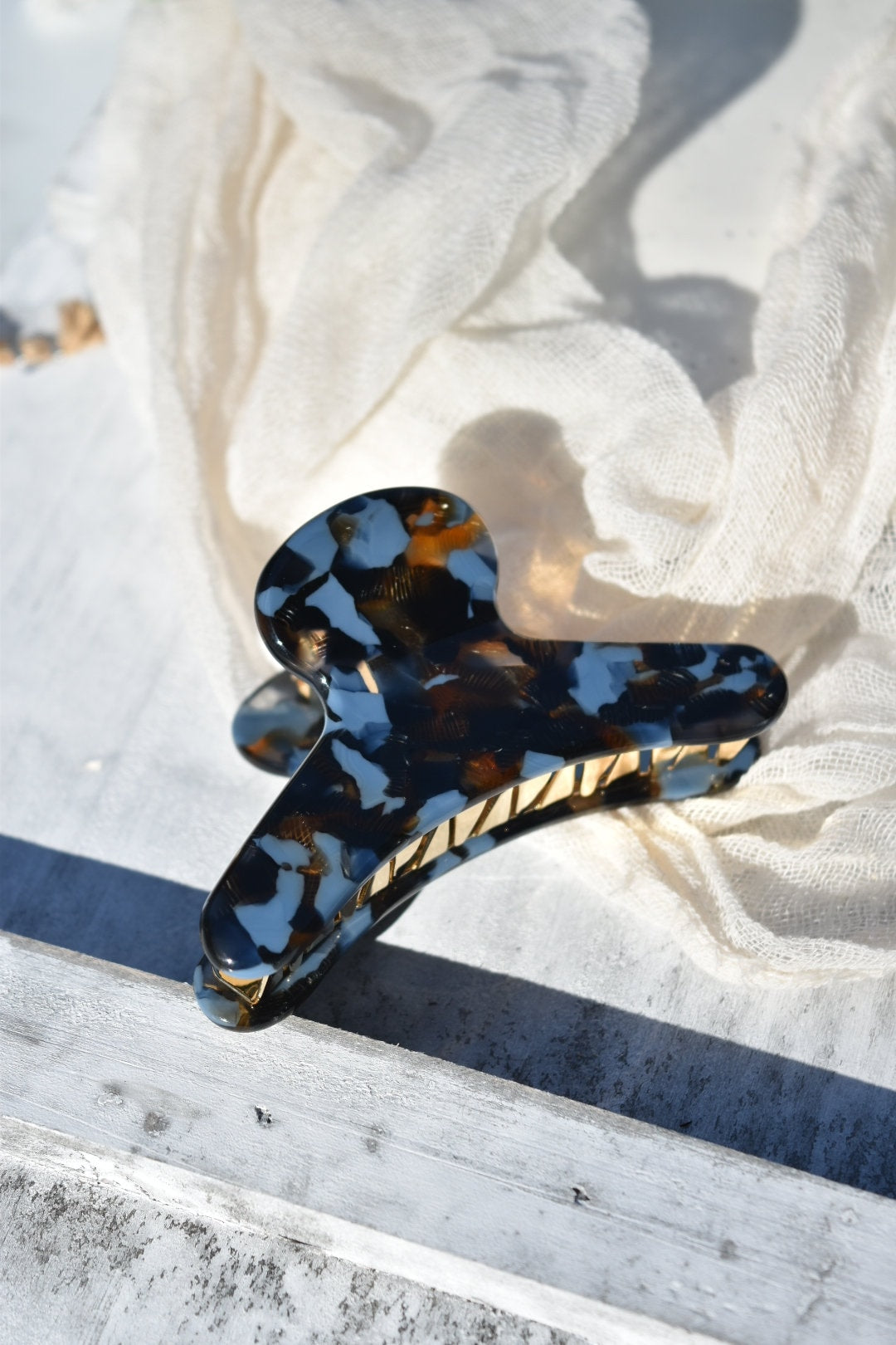 French Claw in Reef | Acetate Tortoise Shell Hair Clip Gold Stainless Steel Claw