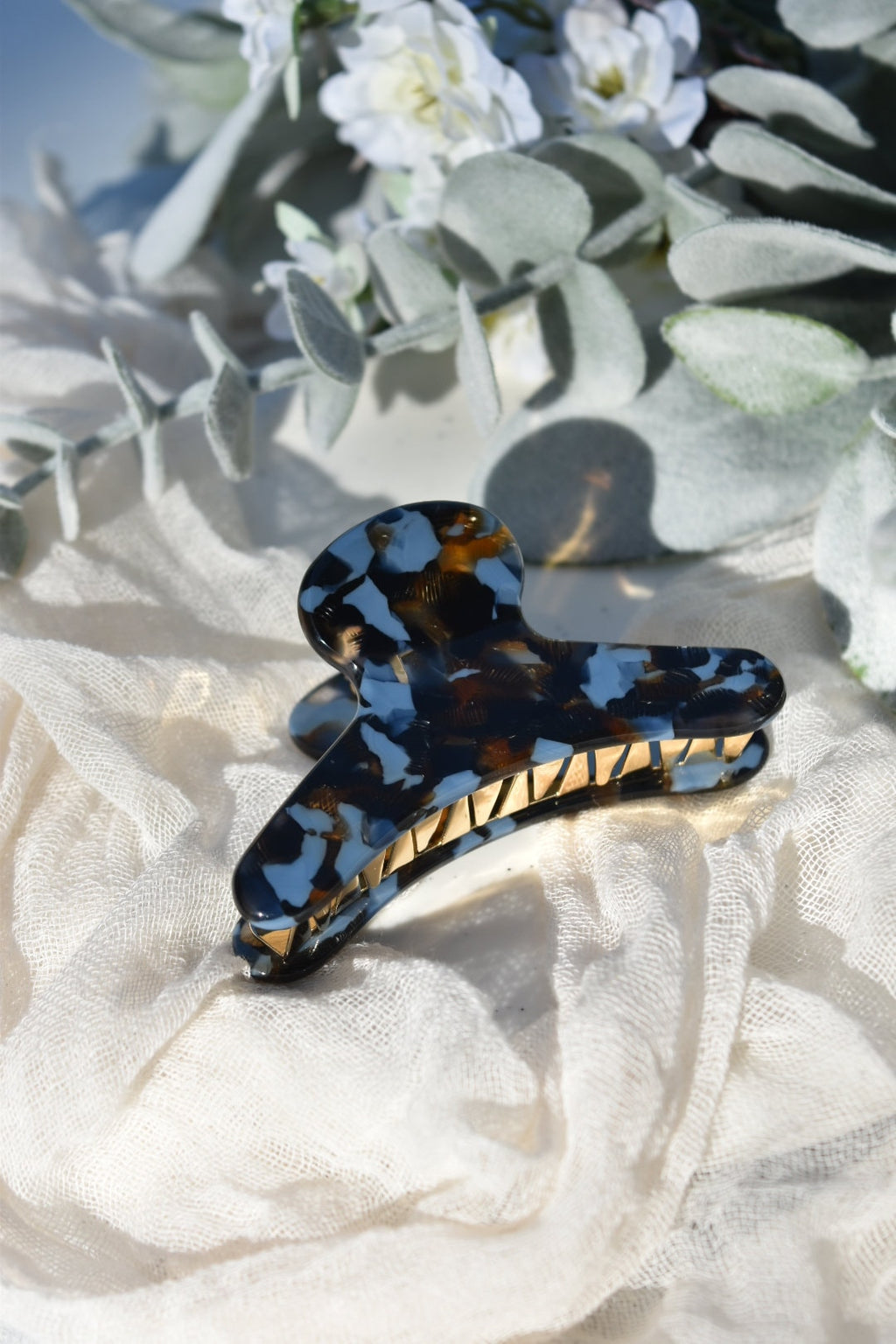 French Claw in Reef | Acetate Tortoise Shell Hair Clip Gold Stainless Steel Claw