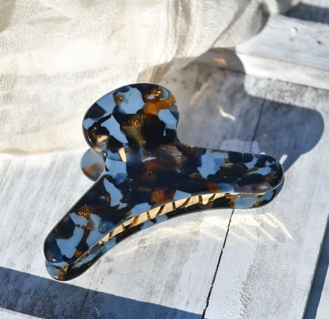 French Claw in Reef | Acetate Tortoise Shell Hair Clip Gold Stainless Steel Claw