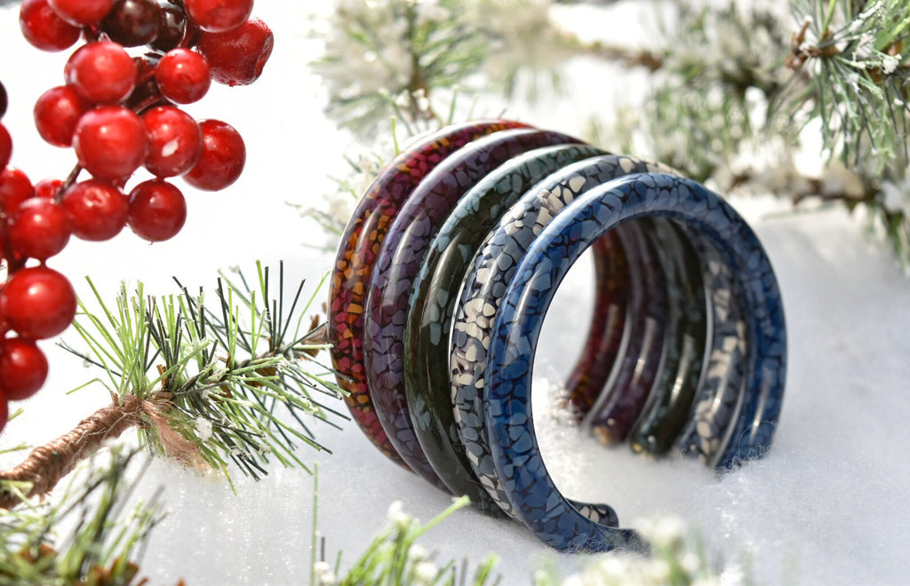 Lush Cuffs in the Hydrangea Collection| Floral Flower Bracelets Bangle Cuff