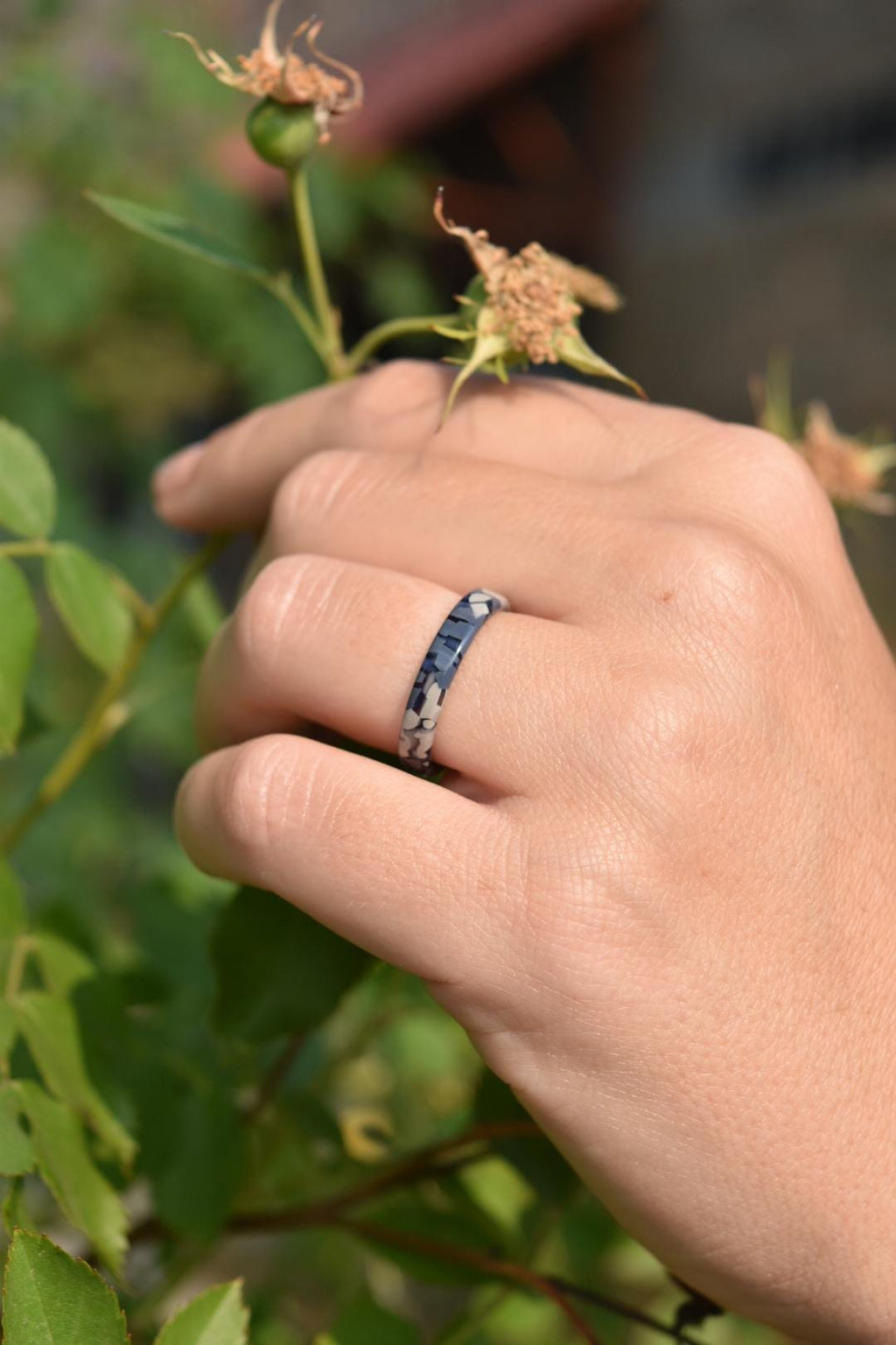 3 Pack - Flat Ring Collection | Tortoise Shell Acetate Resin Stacking Rings Minimalist