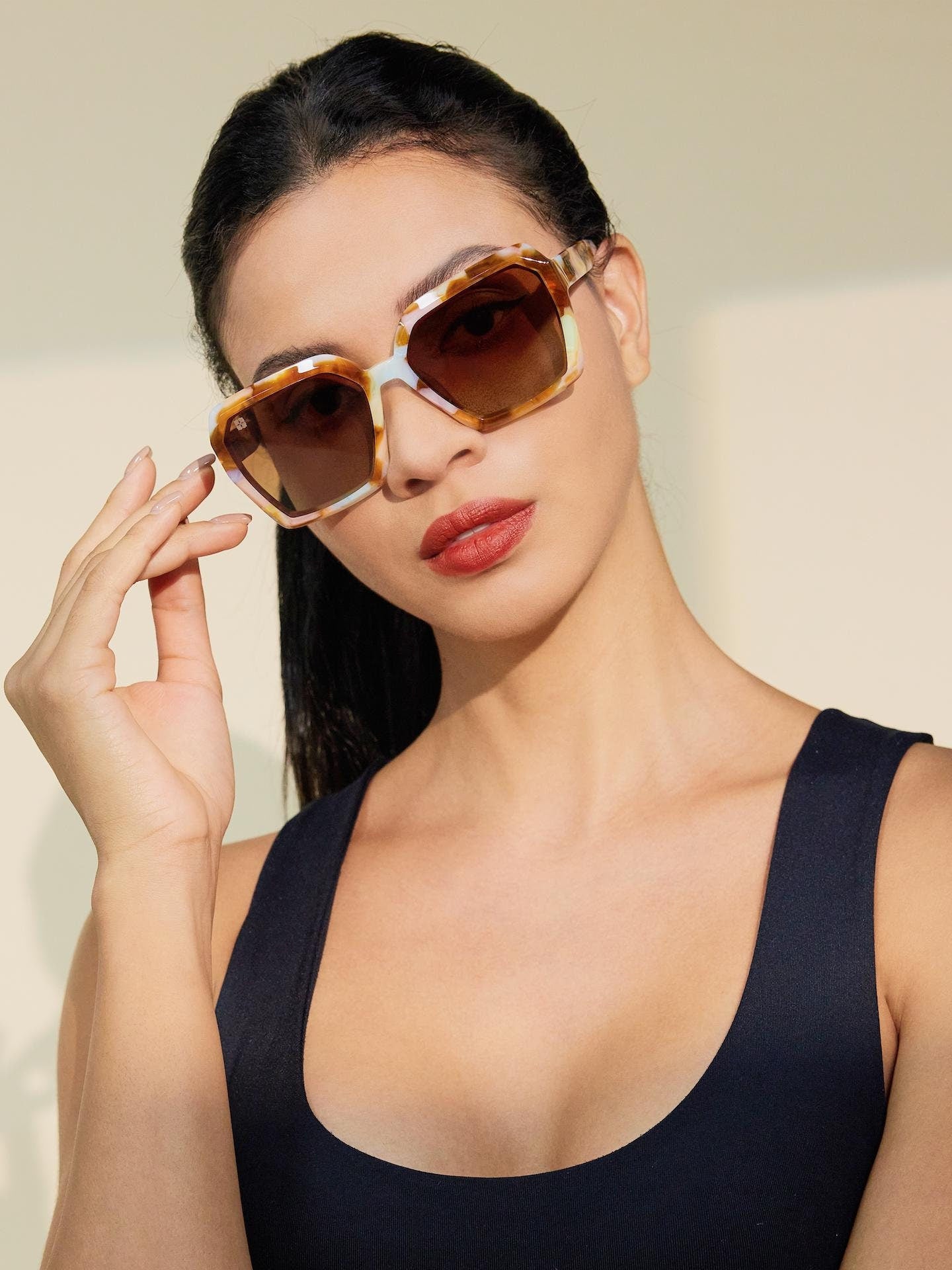 Tortoise Shell Polarized Sunglasses, Italian Acetate, Crown Venus Prism Style