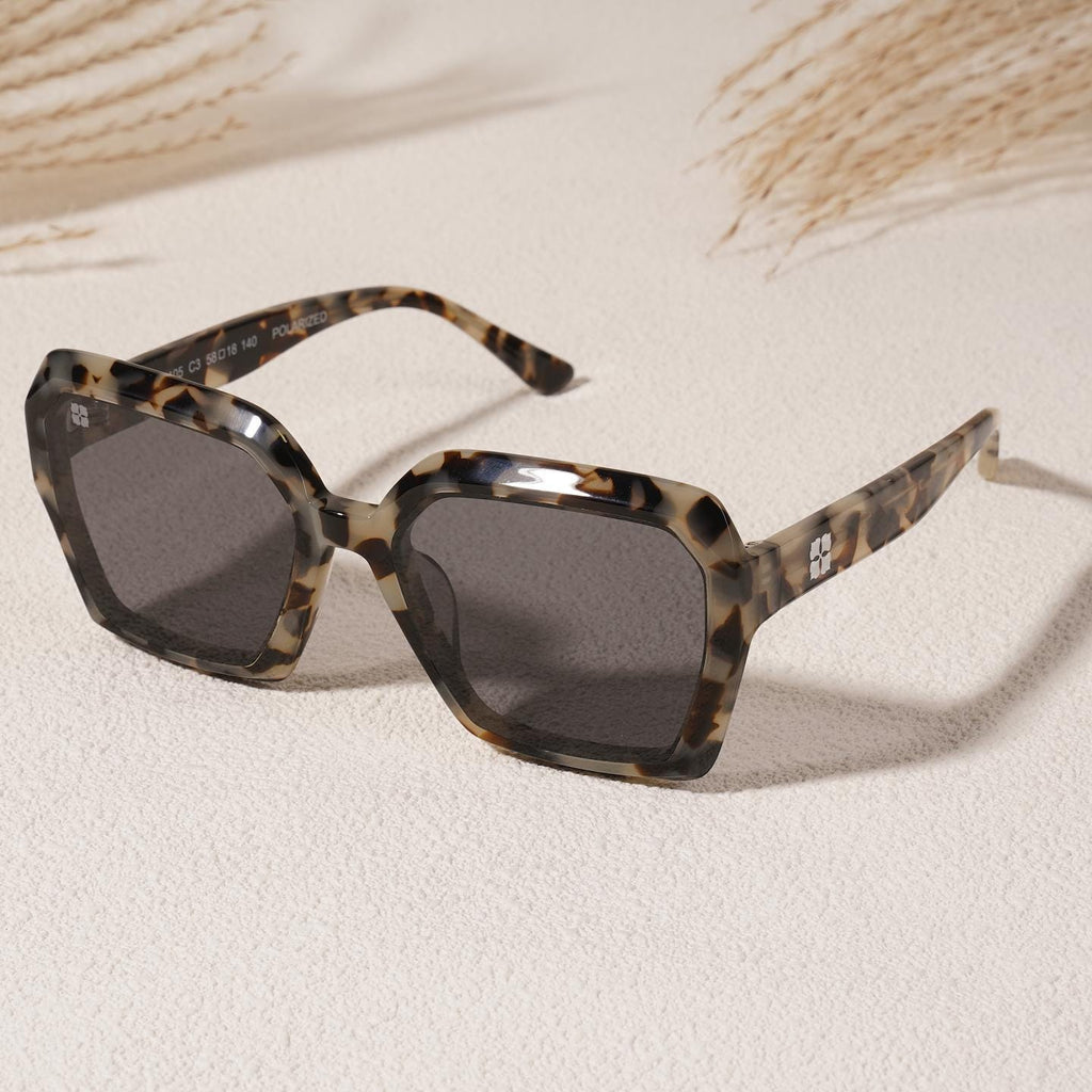 Tortoise Shell Polarized Sunglasses, Italian Acetate, Crown Venus Prism Style