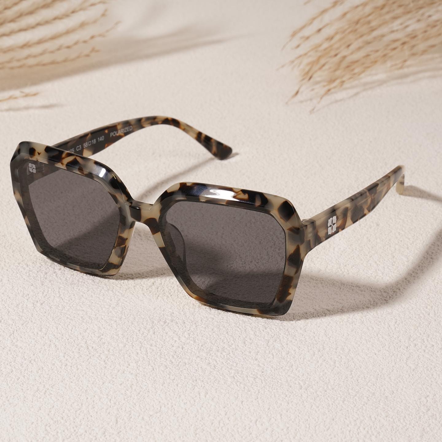 Tortoise Shell Polarized Sunglasses, Italian Acetate, Crown Venus Prism Style