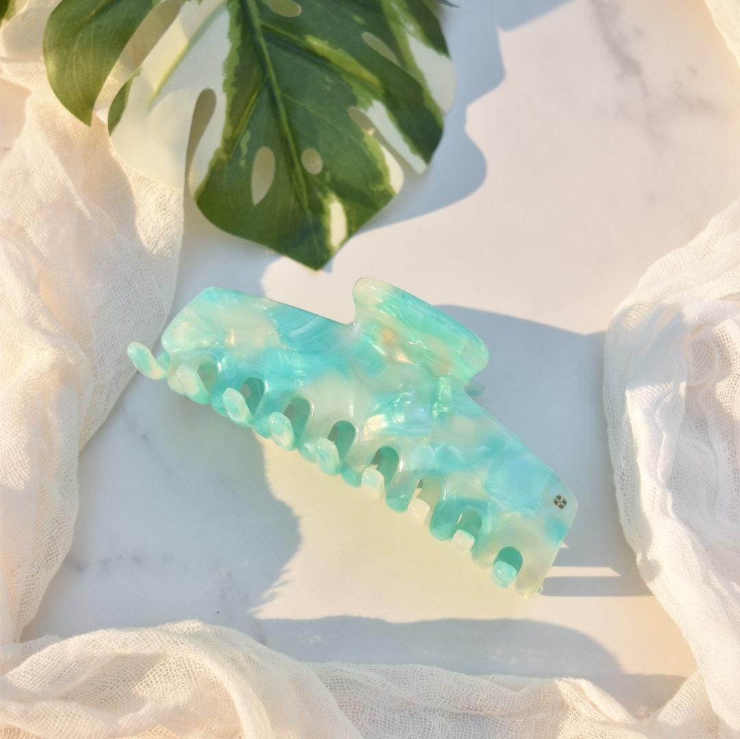 Rectangle Large Hair Claw- All Acetate Lightweight Big French Clips