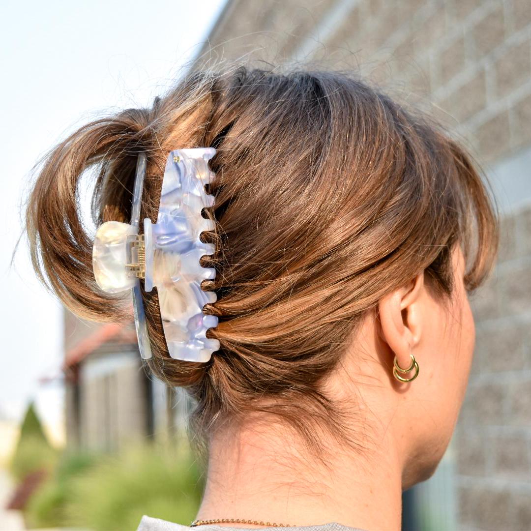 Rectangle Large Hair Claw- All Acetate Lightweight Big French Clips