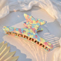 Whale Claw in Coral | Blue Red Yellow Hair Clip with Stainless Steel