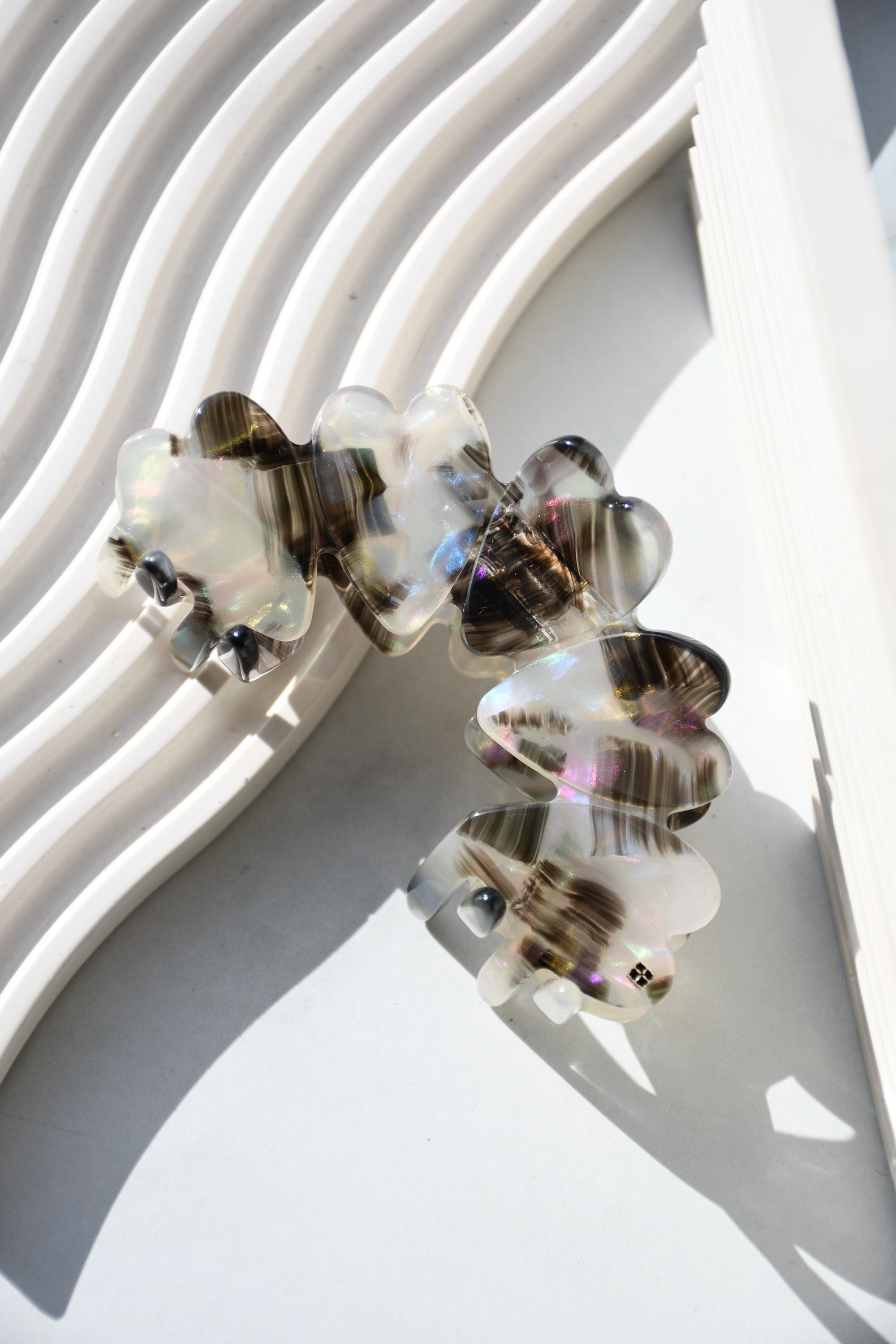 Heart Claw in Tuxedo - All Acetate Hair Claw