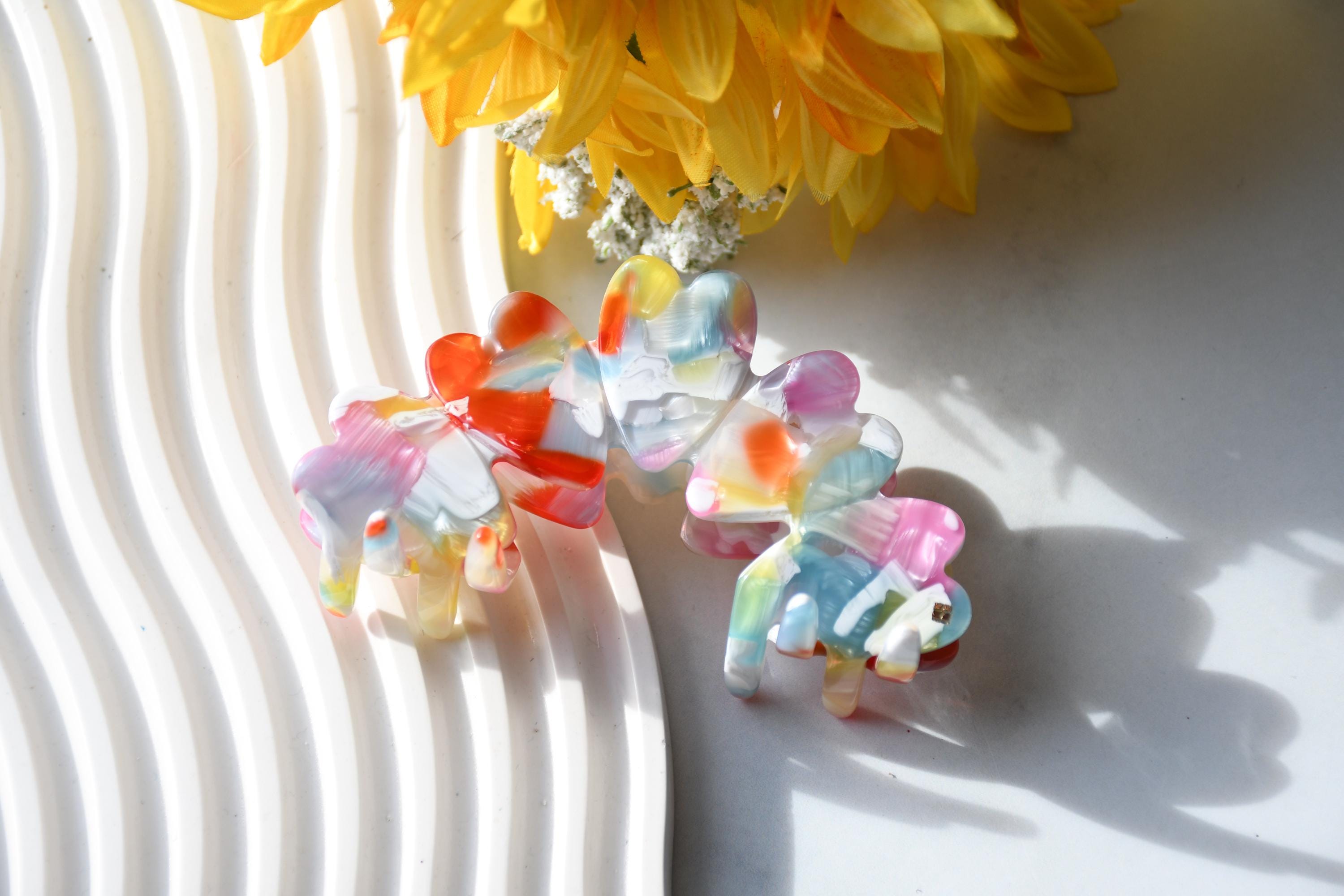 Heart Claw in Candy Dreams - All Acetate Hair Claw