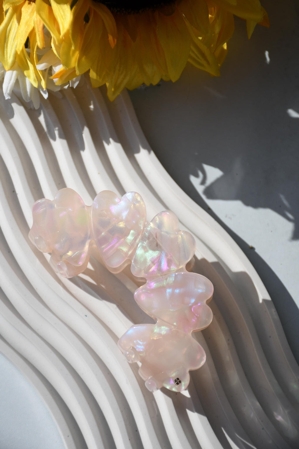 Heart Claw in Star Dust - All Acetate Hair Claw