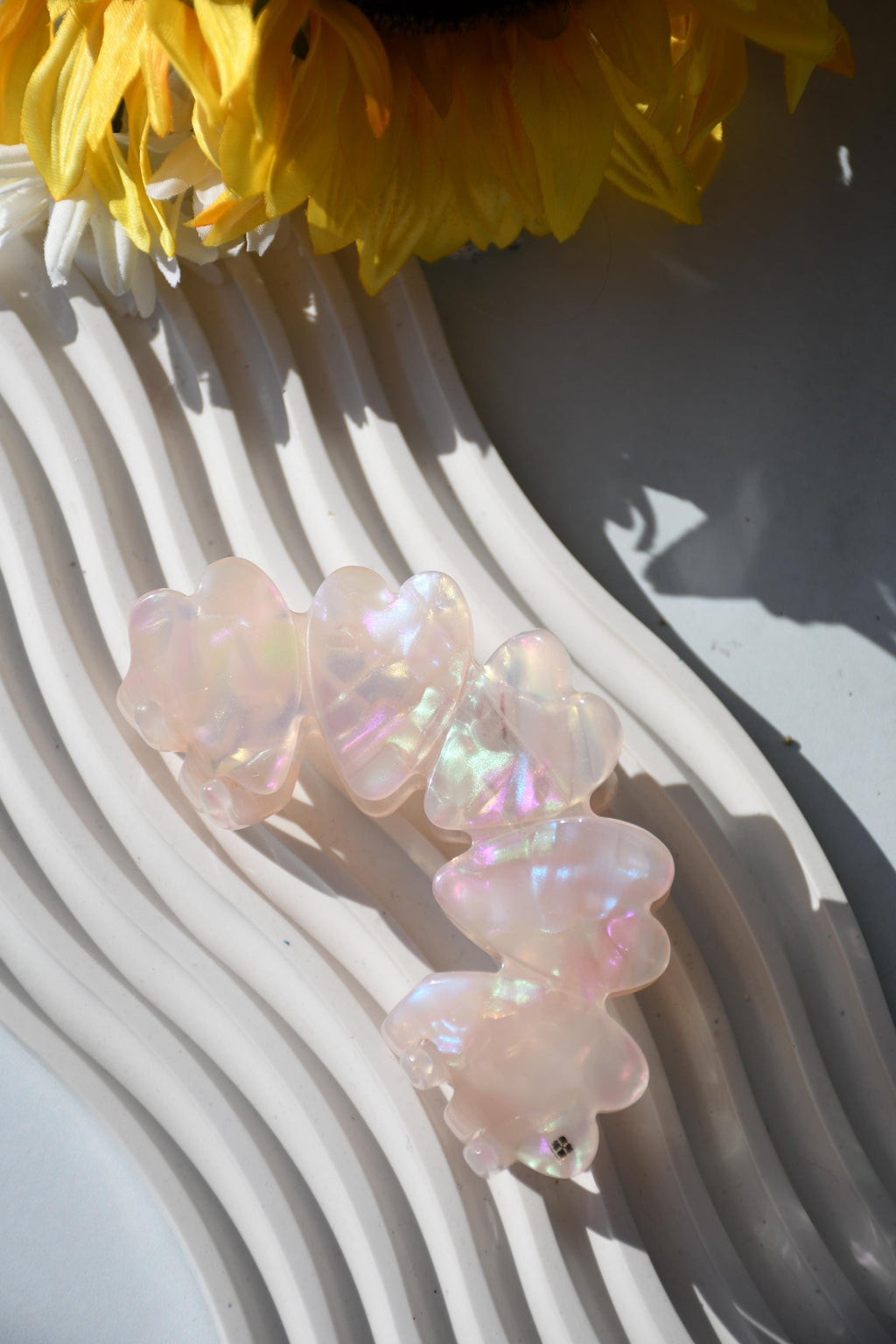 Heart Claw in Star Dust - All Acetate Hair Claw