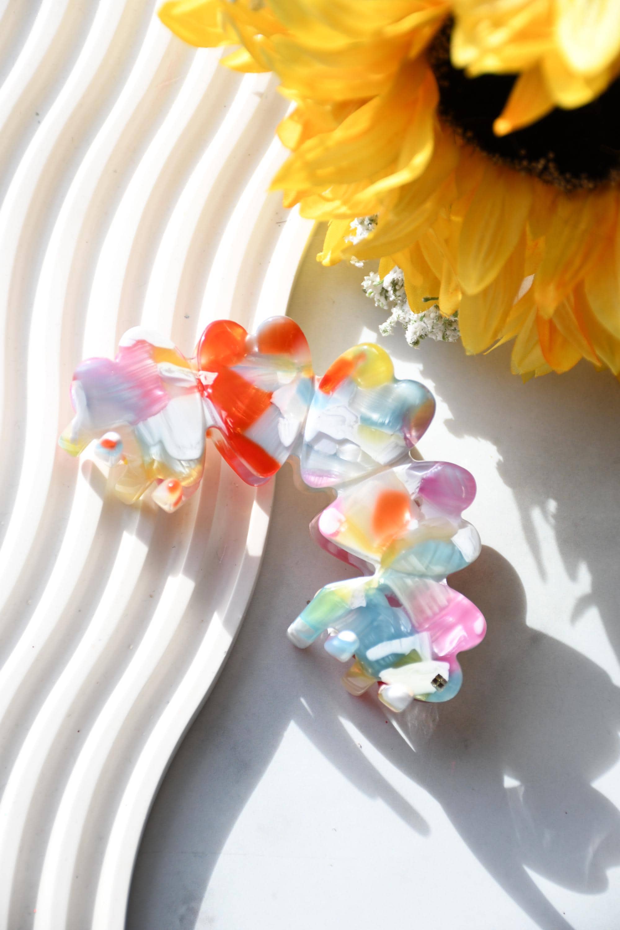 Heart Claw in Candy Dreams - All Acetate Hair Claw