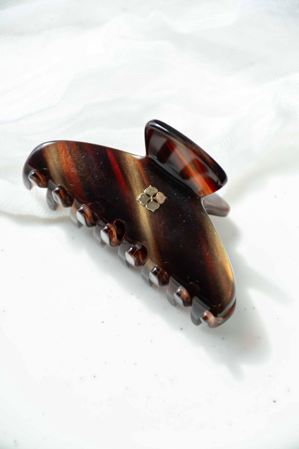 Tigers Eye Mini Hair Claw | Bronze Brown Tortoise Acetate Clip
