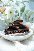 Tigers Eye Mini Hair Claw | Bronze Brown Tortoise Acetate Clip