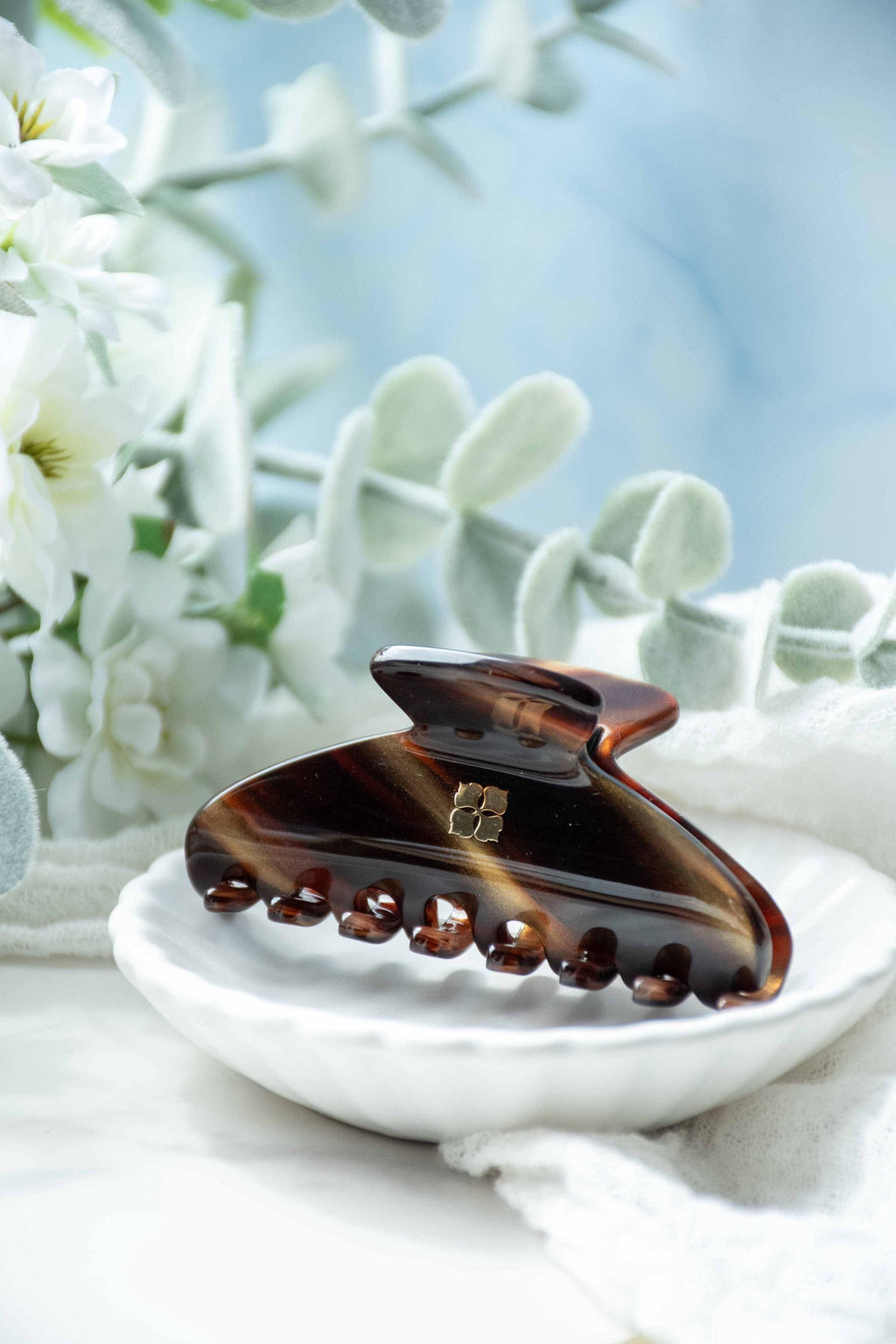 Tigers Eye Mini Hair Claw | Bronze Brown Tortoise Acetate Clip