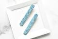 Long Rectangle Hair Clips 2 Pack Set | Acetate Gold Stainless Steel Alligator Hair Clip