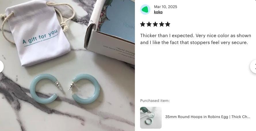 Chunky Light Blue Hoop Earrings | 34mm, Sterling Silver Posts