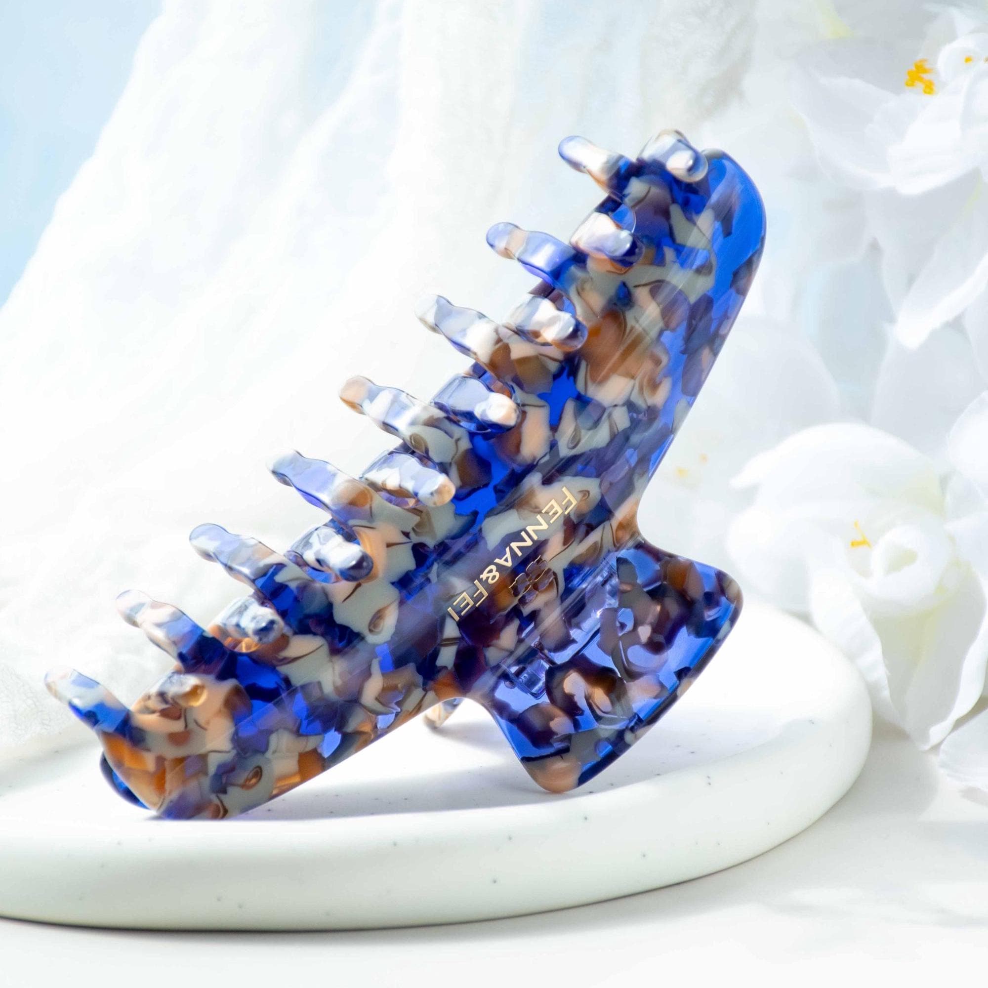 Blue Sodalite Wave Claw Hair Clip | Italian Acetate
